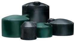 Black and Green Water Storage Tanks